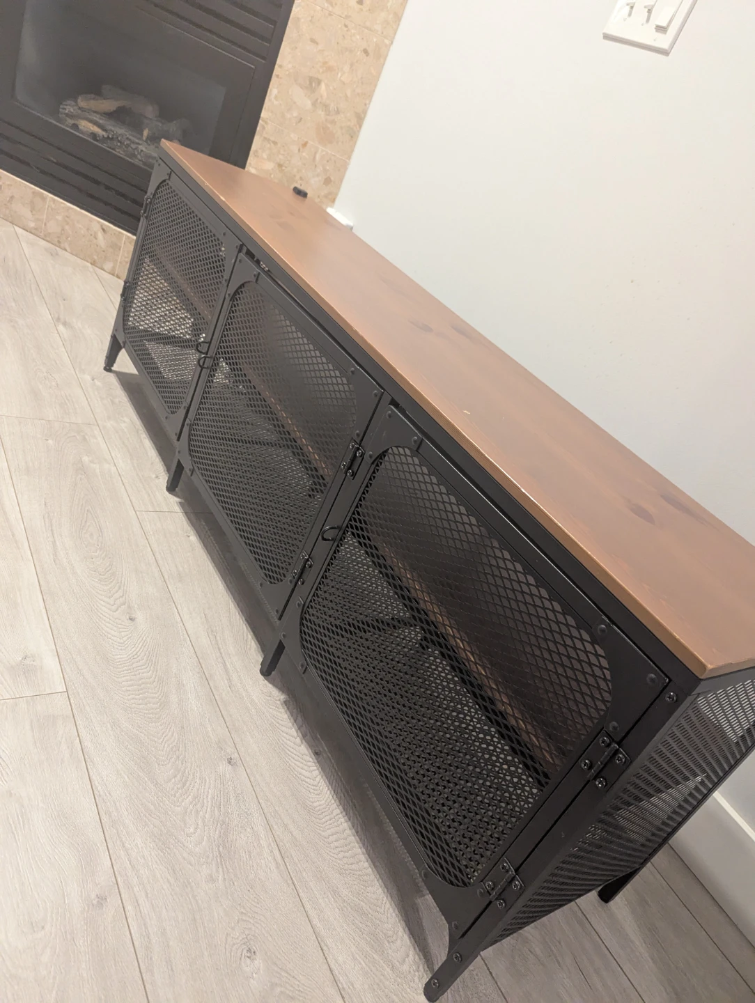 Ikea FJALLBO TV Bench -Black Metal & Wood TV Stand - photo 5