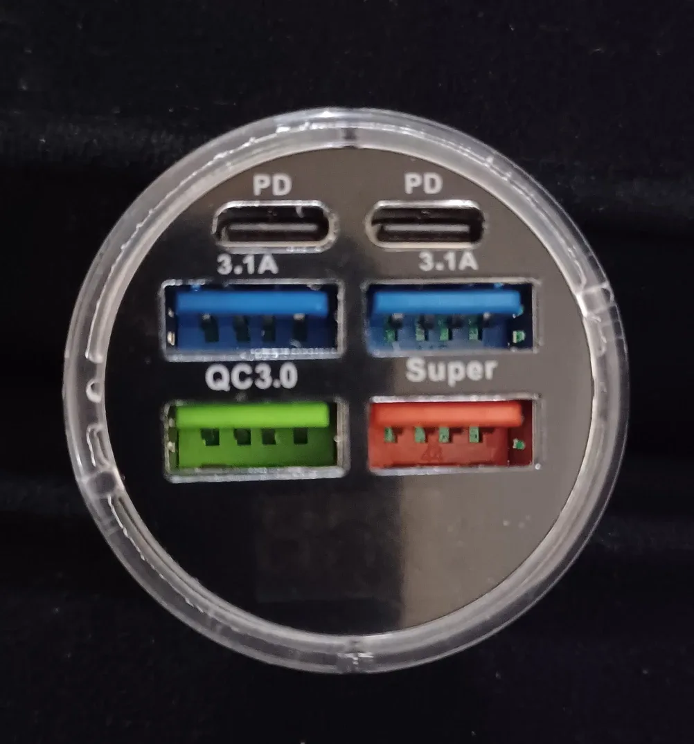 6 Port USB+QC+PD Car Charger image indicator(5)