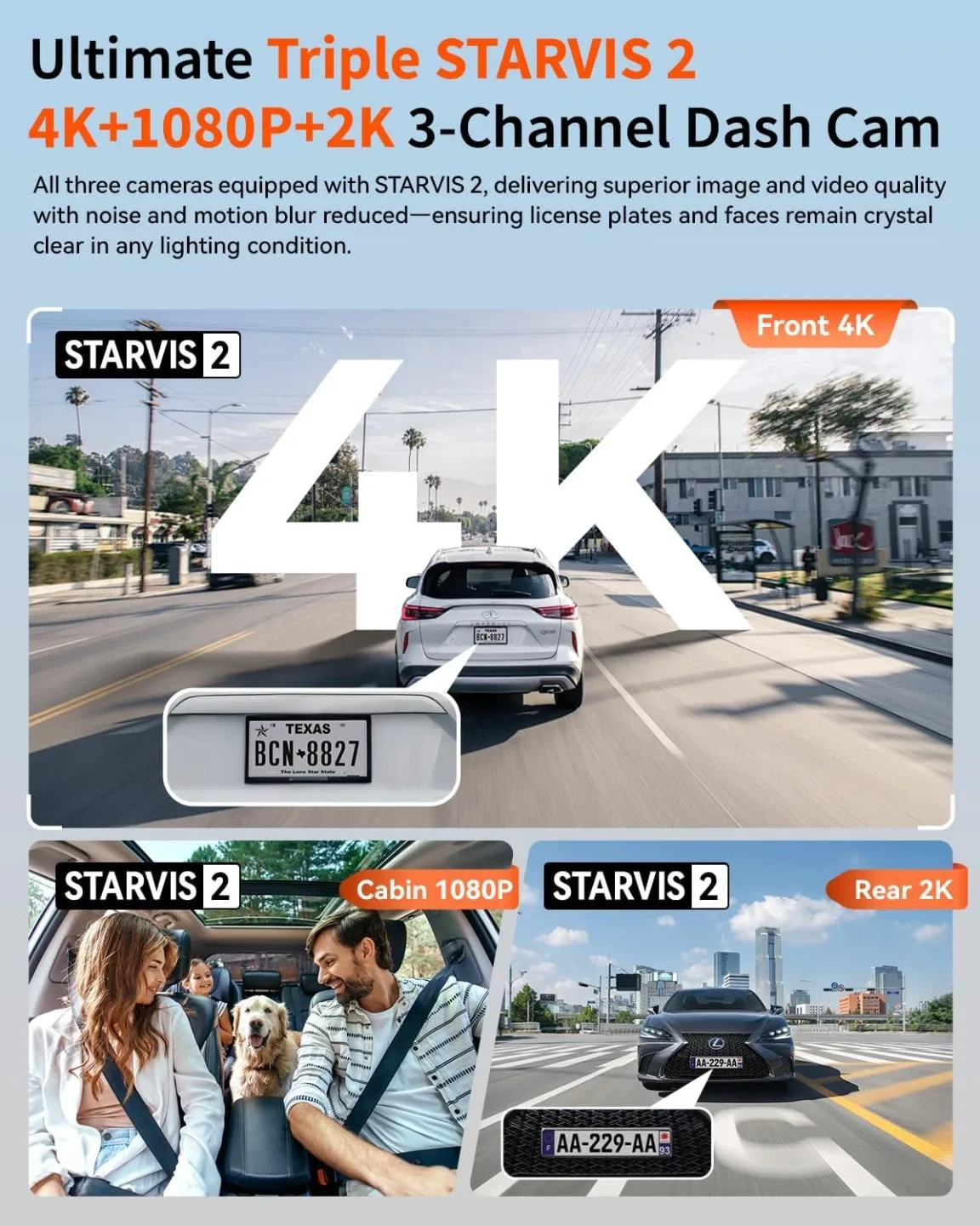 4K Dash Cam  C3 Pro 3-Channel BNIB image indicator(4)