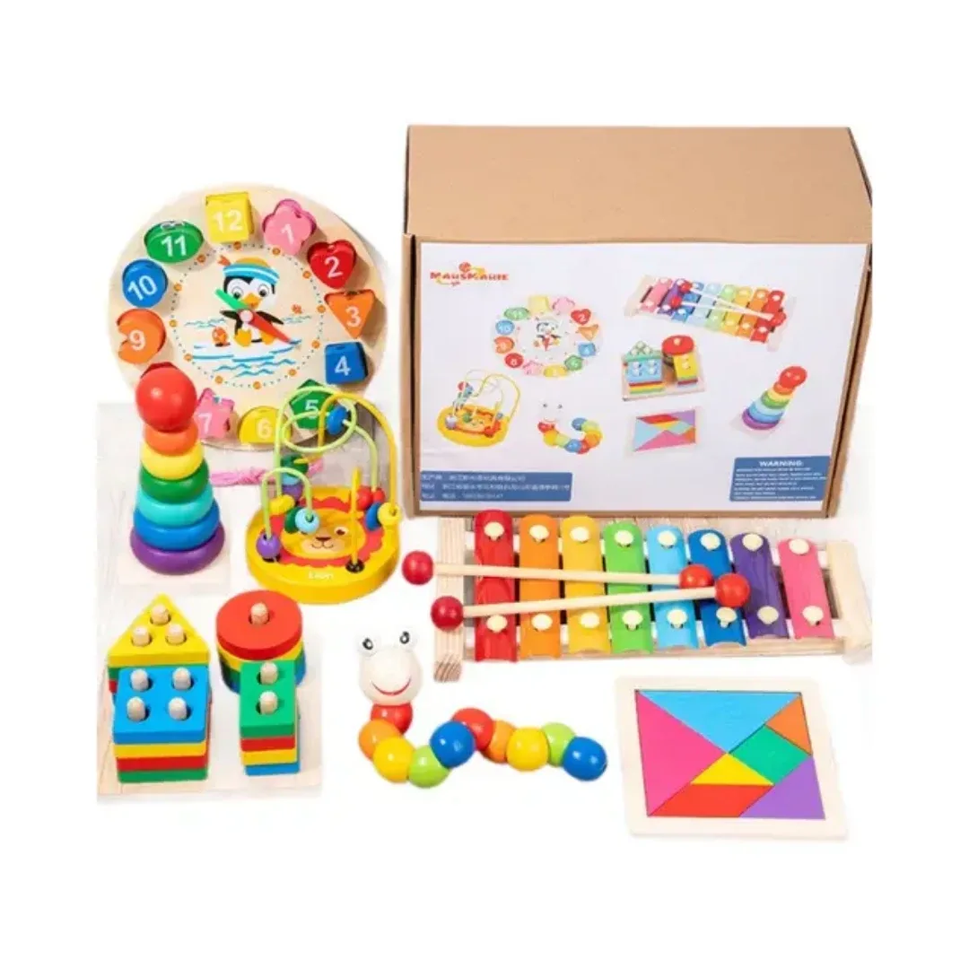 MAUSKAUKE Wooden Educational Toys Set - New in Box!