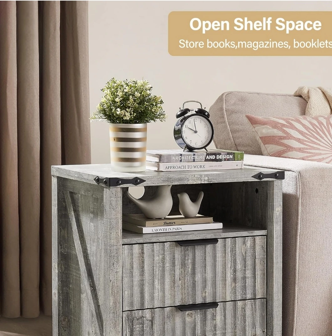 Brand New Grey Nightstand with Charging Station - photo 5