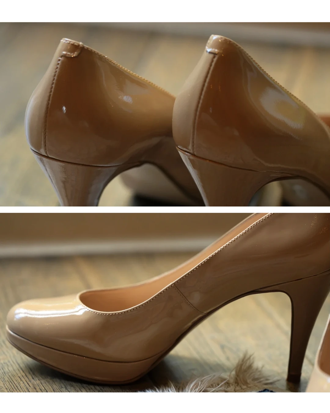 Nude patent leather heels - Size 8 - photo 3