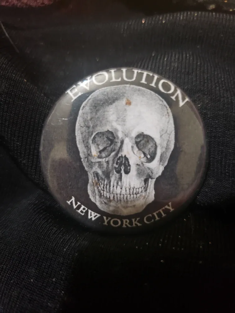 Evolution New York City Skull Button