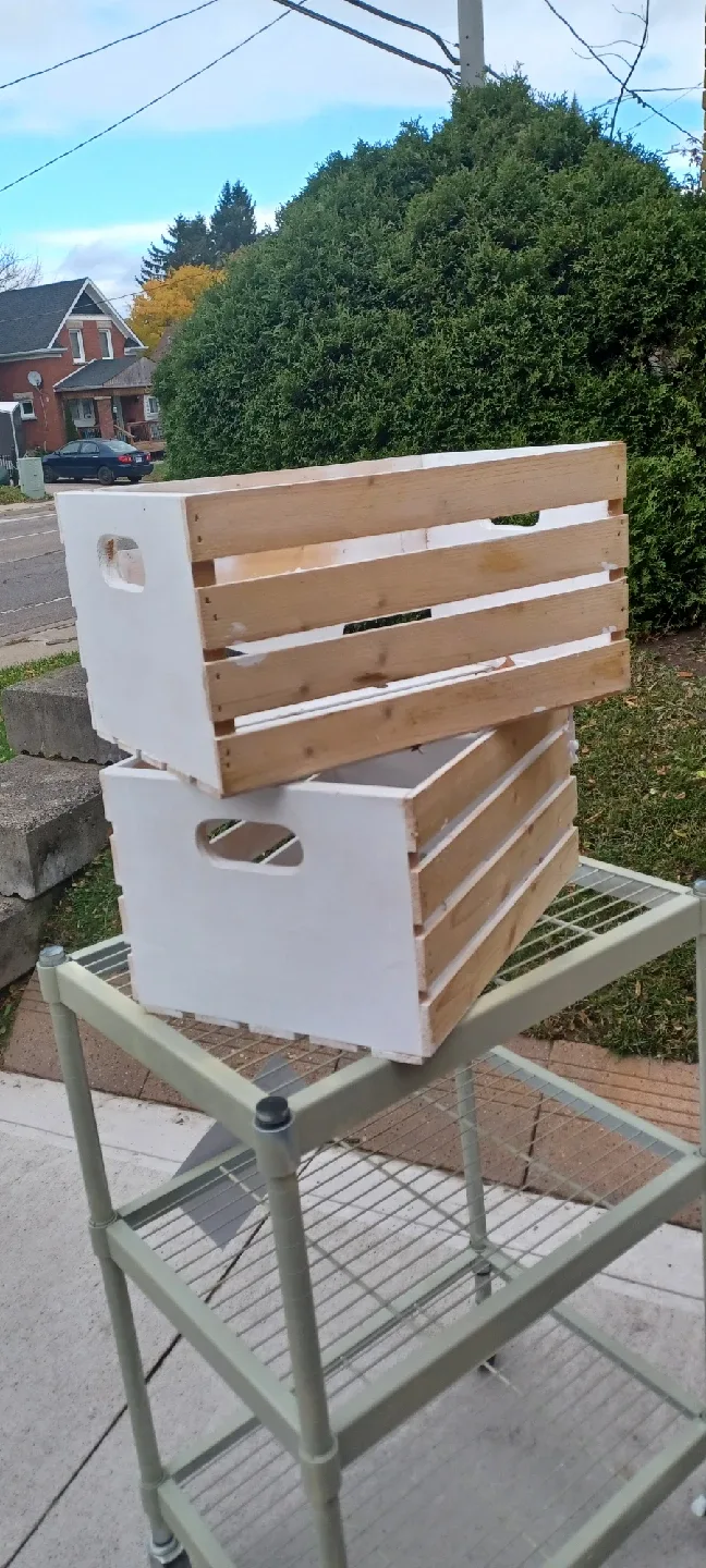 Wooden Storage Crates - Set of 2