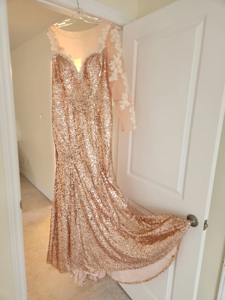 New Rose Gold Mermaid Gown - Custom Size Large - photo 5