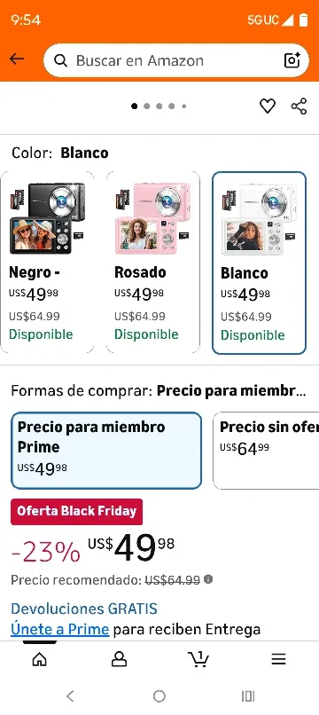 Digital 4K Camera, 64 MP, White image indicator(2)