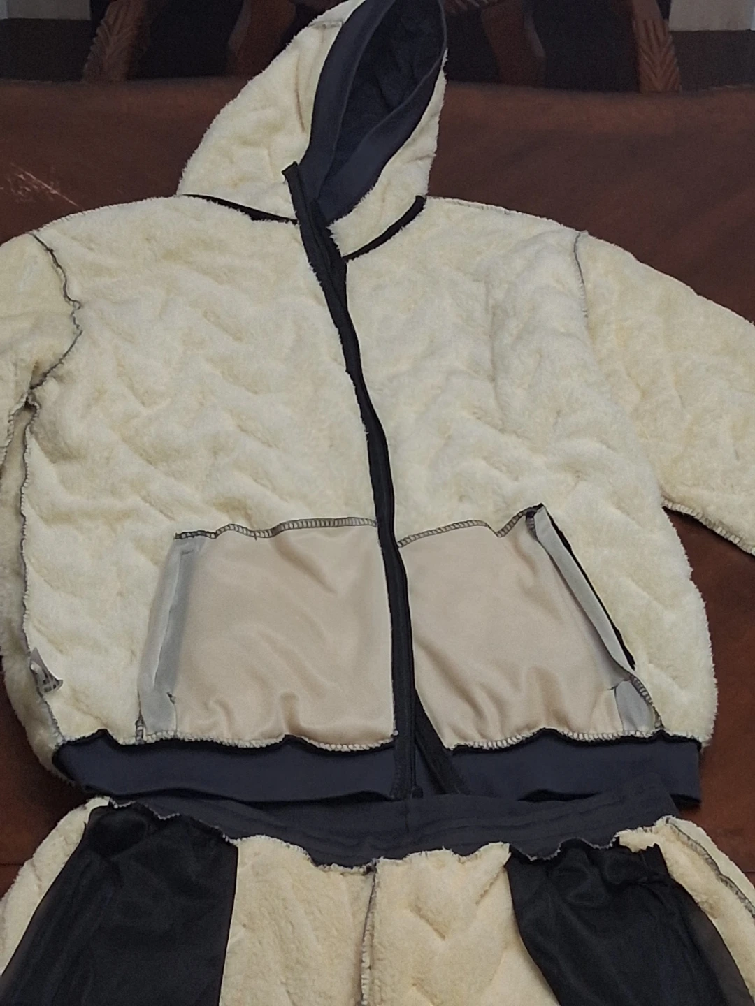 Men's Grey Quilted Tracksuit with Fleece Lining - photo 5