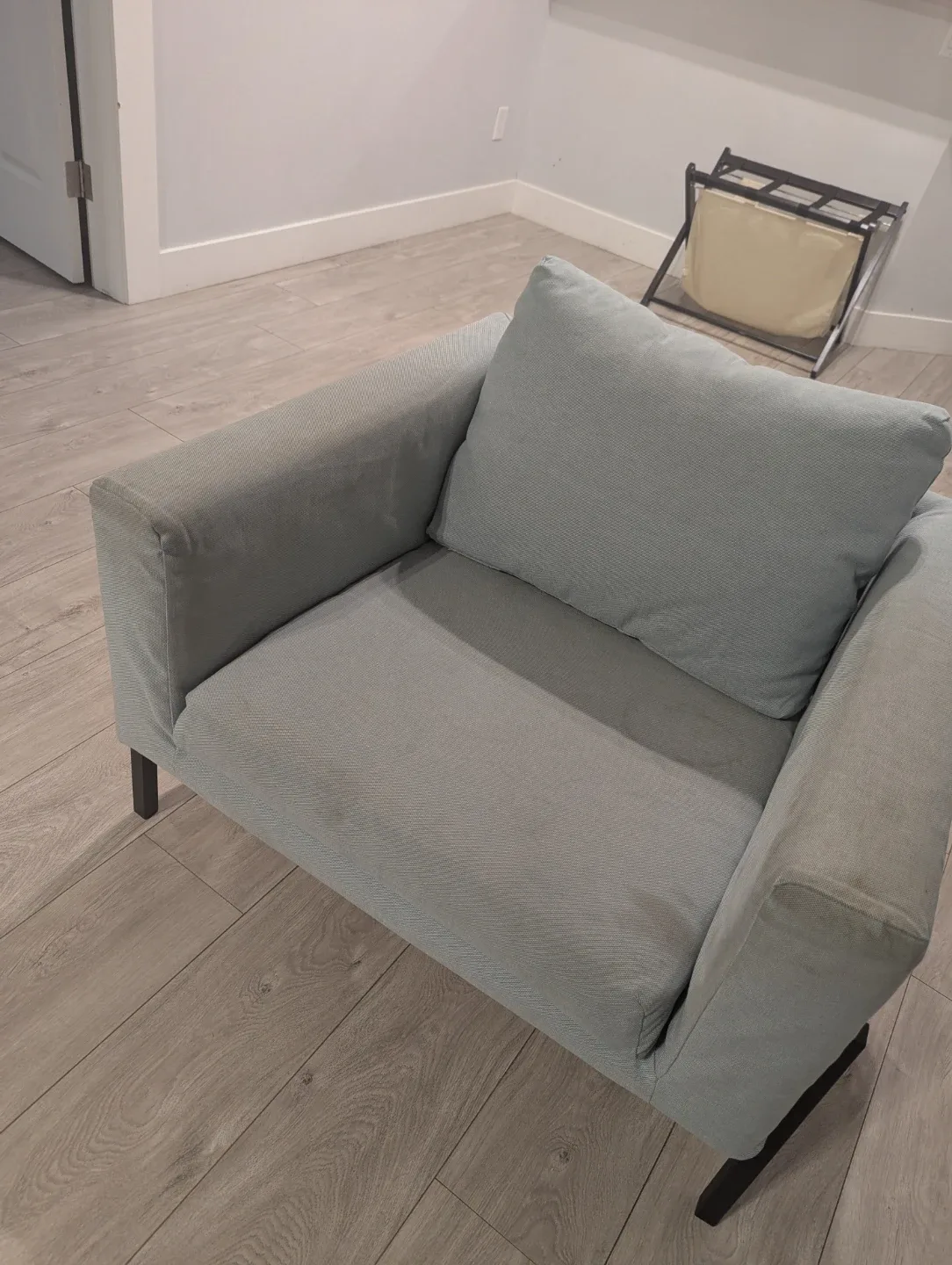 Light Grey Ikea Koarp Armchair with back pockets image indicator(2)