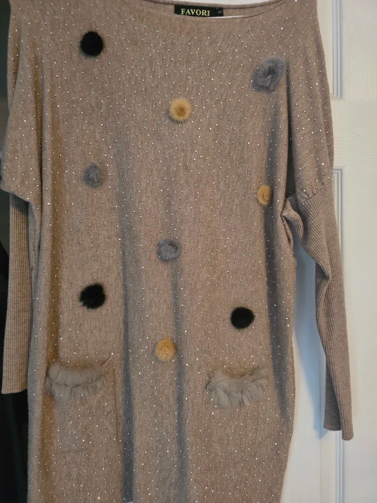 Favori Beige Sweater Dress - Size Small image indicator(2)