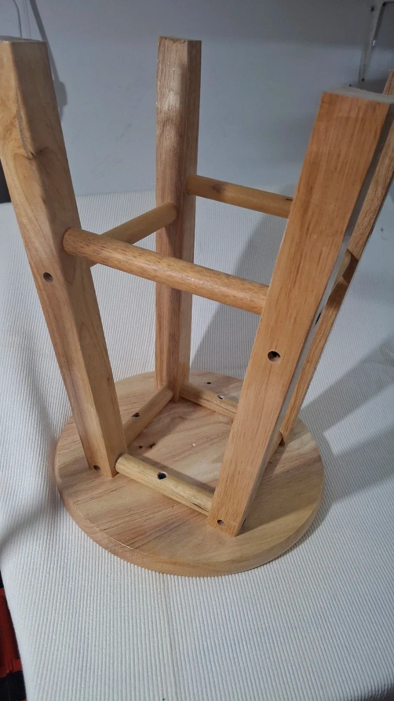 Wooden Stool  d:11" h:15" image indicator(3)