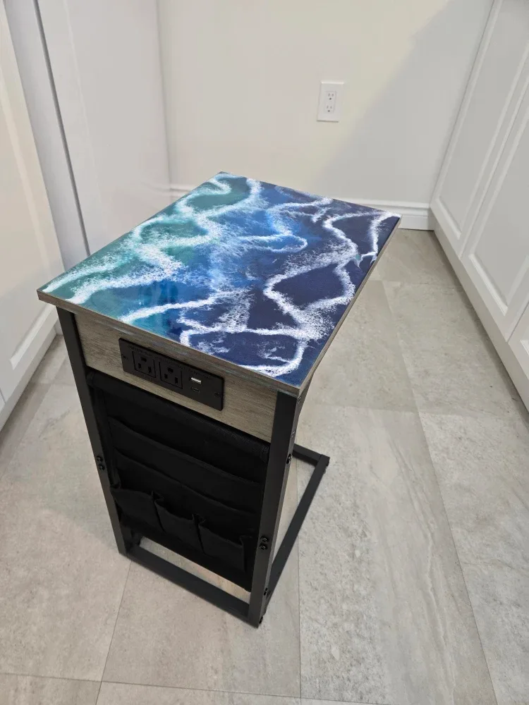 Ocean Blue C Table with USB Ports image indicator(5)