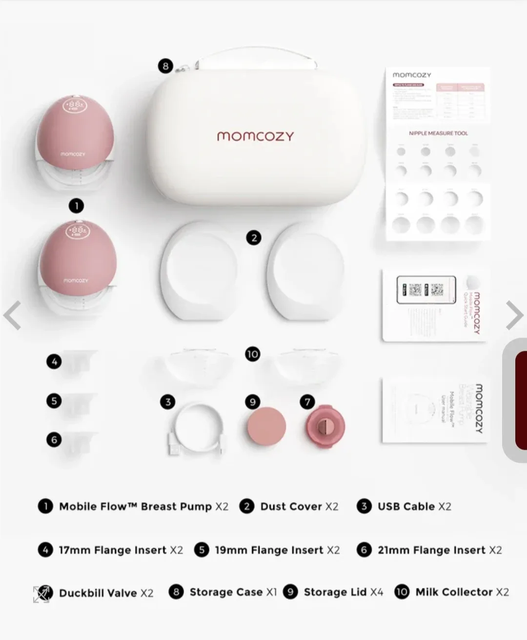 Momcozy Mobile Flow Breast Pump Set 2 Pumps image indicator(3)