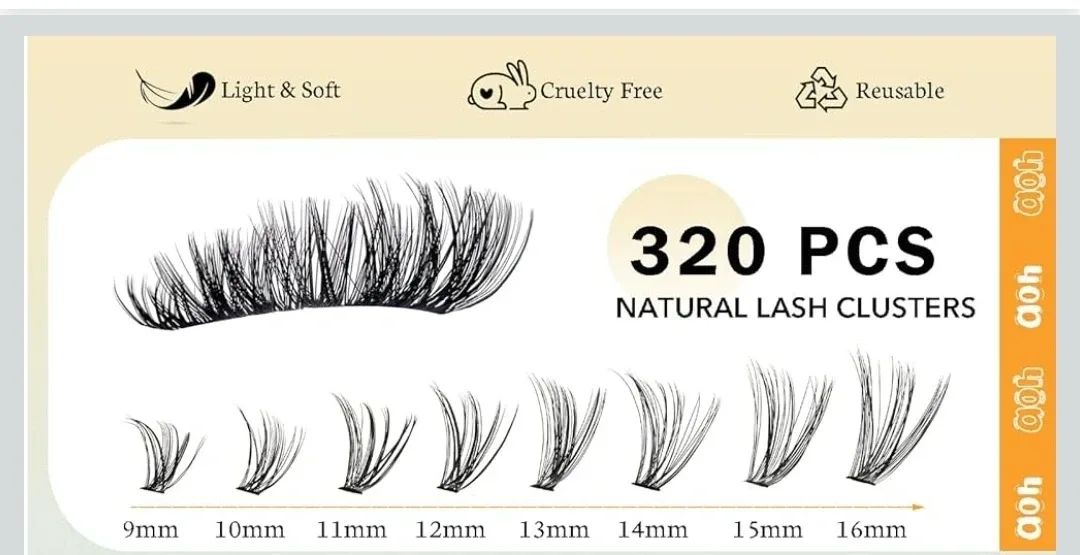 Brand New DIY 320 pcs Cluster Lashes 40D Kit image indicator(4)