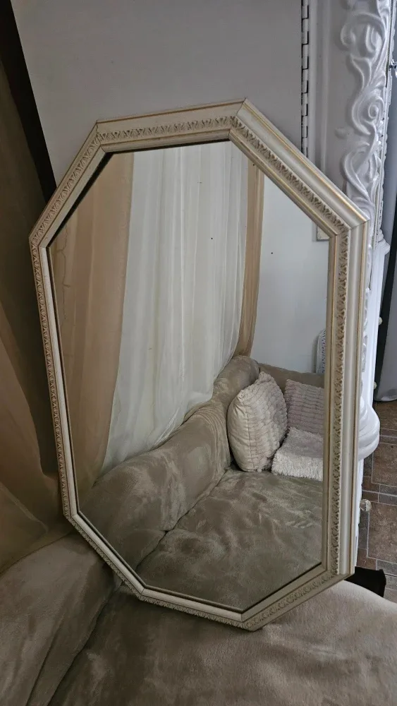 Octagon Mirror - Cream & Gold
