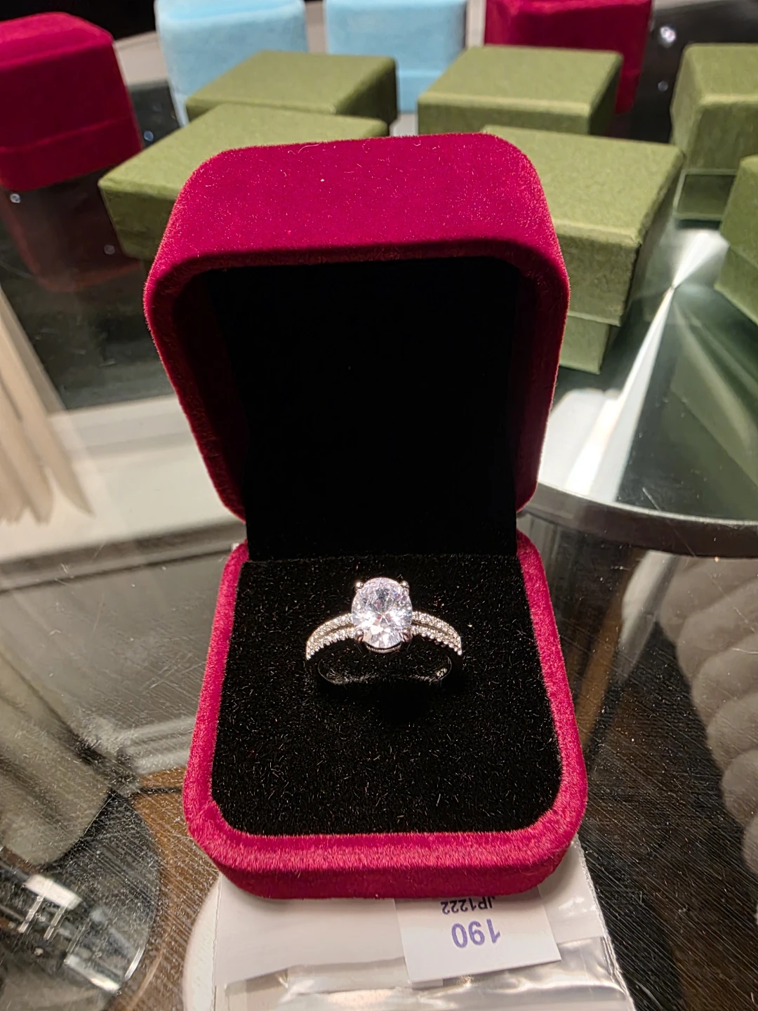 Stunning Oval Cut Zirconia Silver Ring