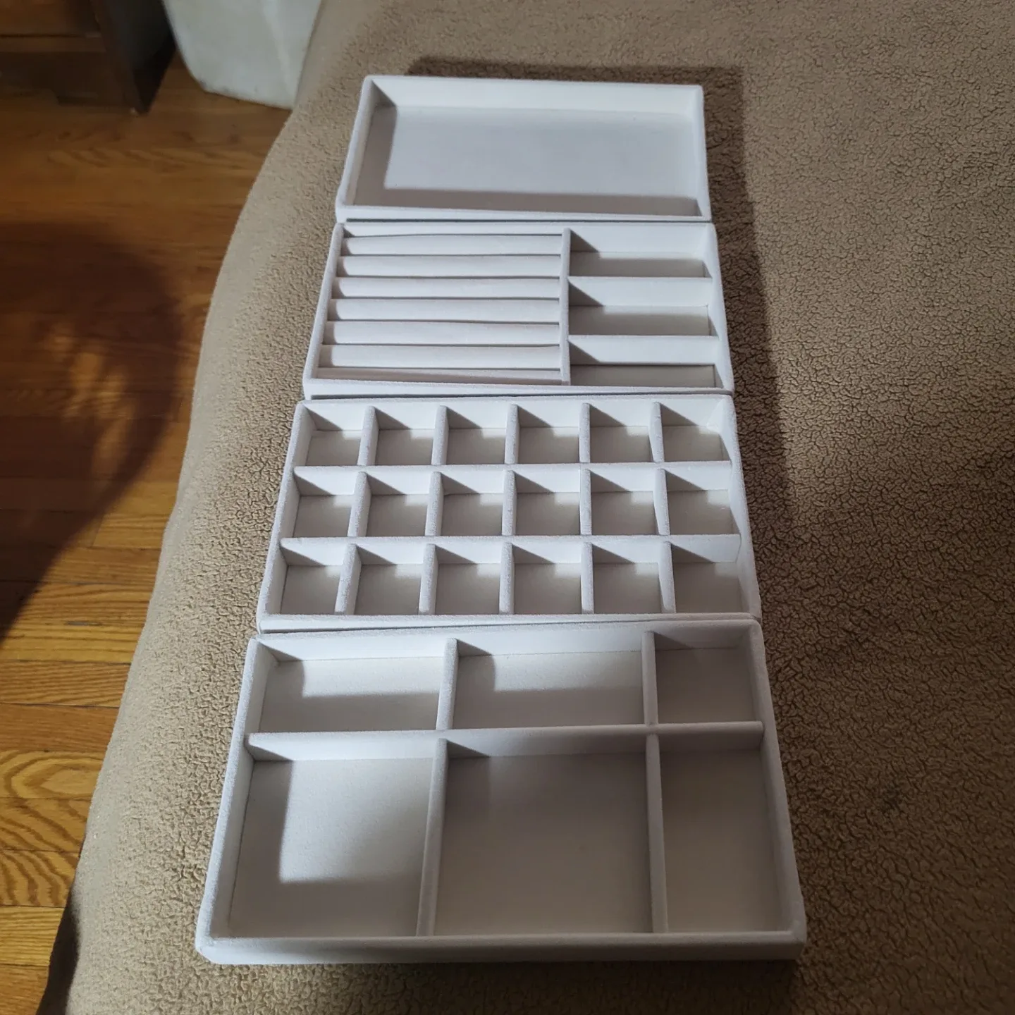 Stackable Velvet Jewelry Tray Organizer