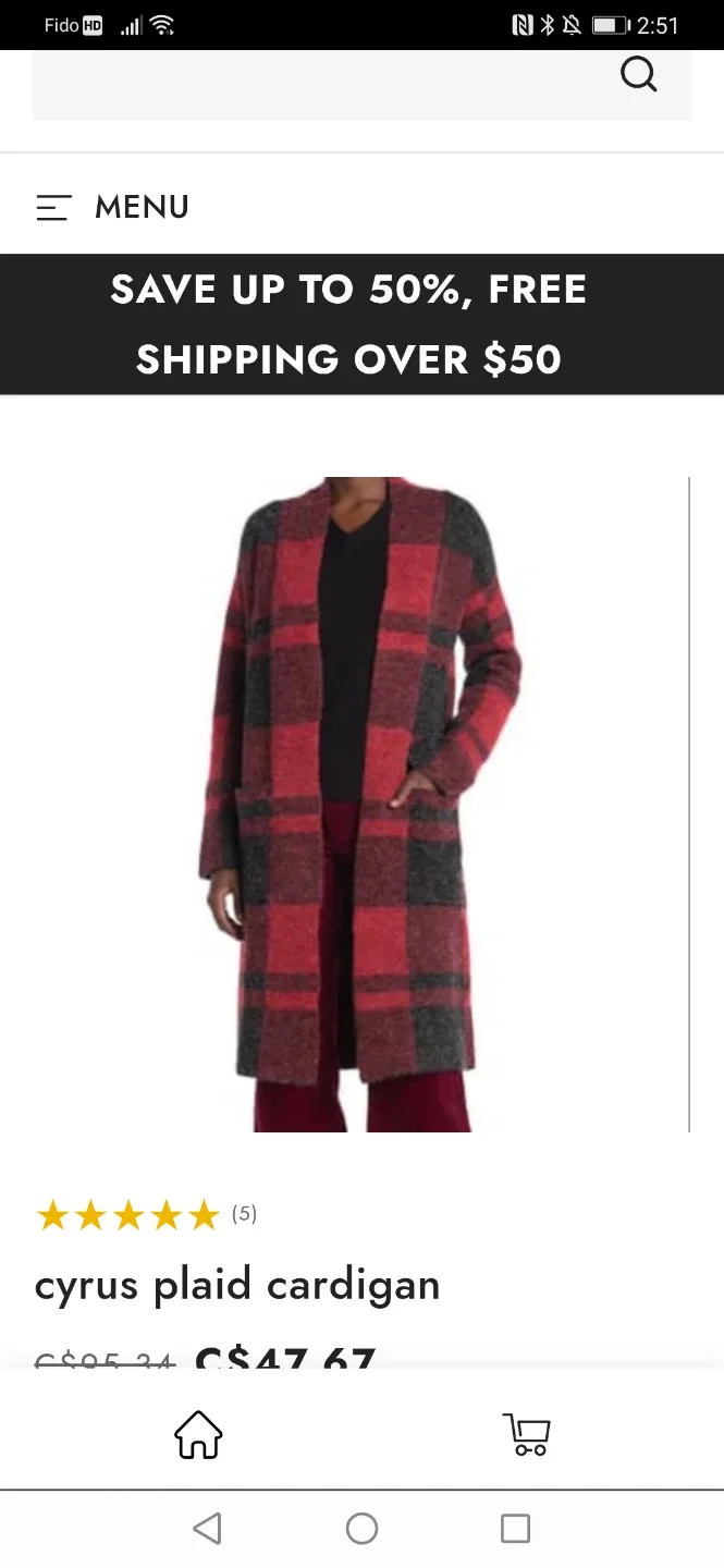 Cyrus Plaid Cardigan - Red & Black oversized l
