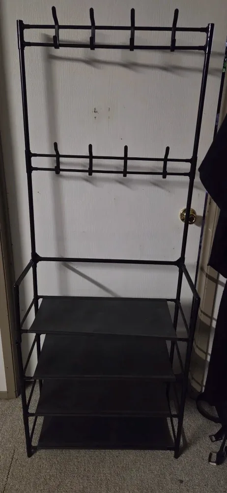 Coat Rack Shoe Organizer - Black image indicator(4)