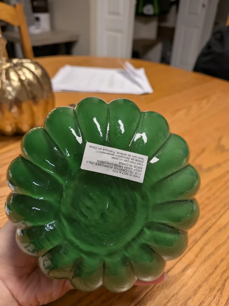 Green Glass Pumpkin Decor image indicator(3)