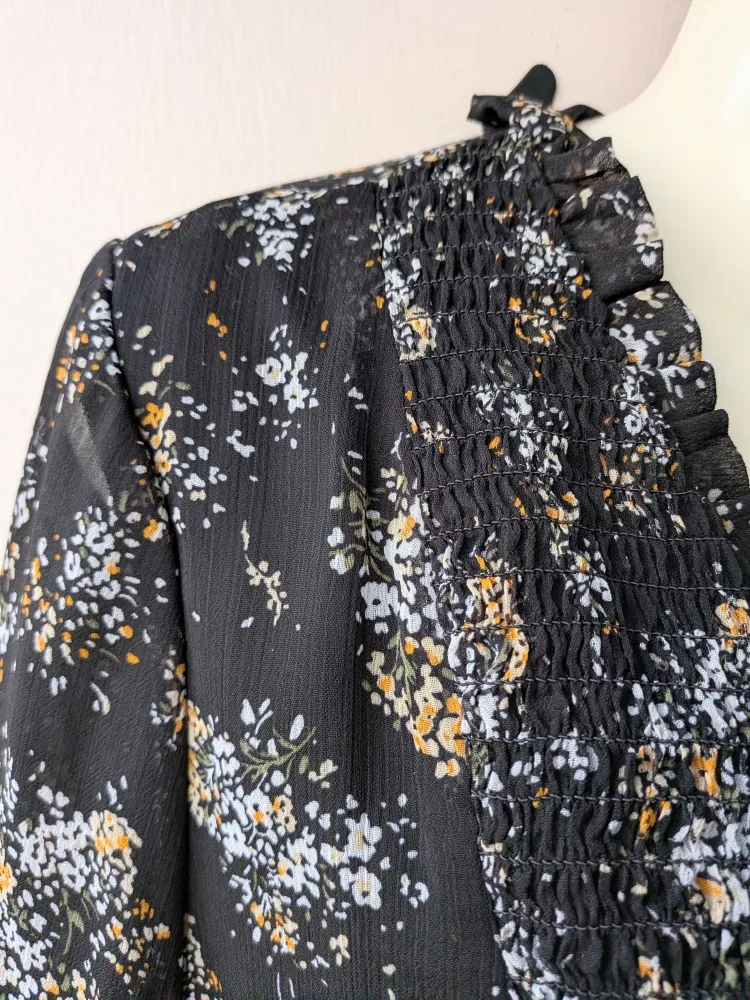 Floral Print Dress - Black image indicator(2)