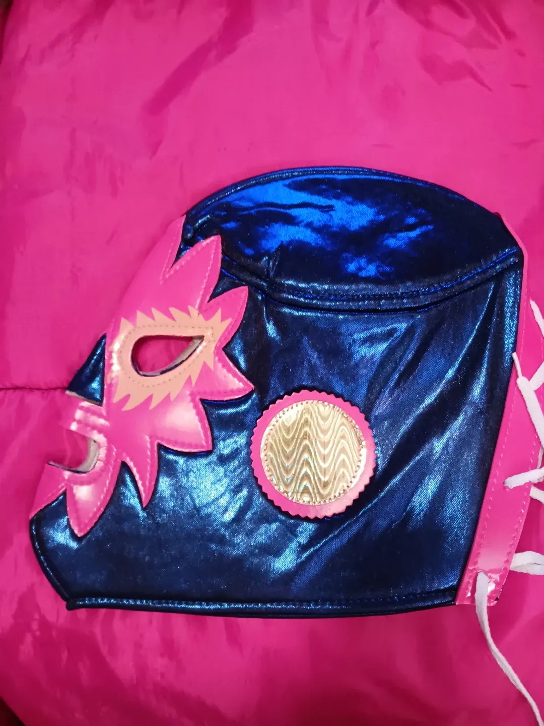 Lucha Libre Wrestling Mask - Blue & Pink image indicator(2)