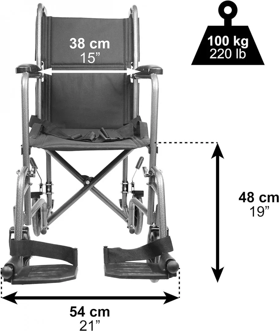 MOBILITY LIGHTWEIGHT FOLDABLE WHEELCHAIR WITH NARROW 15" SEAT image indicator(7)