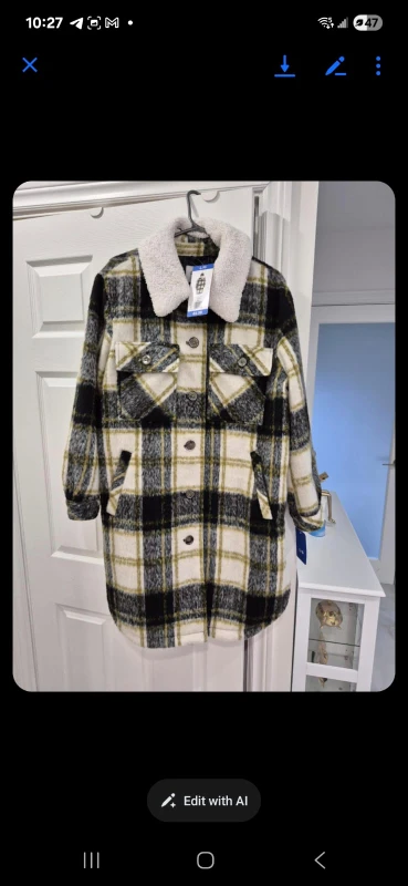 Jacket with Faux Fur Collar