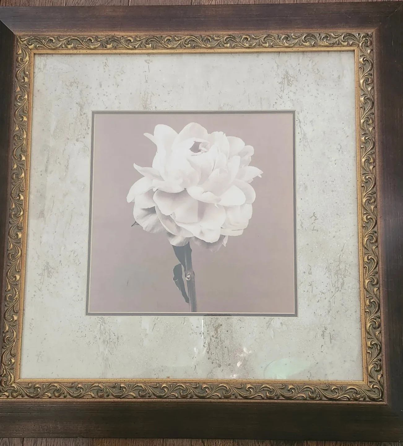 Framed Floral Print Wall Art,35x35