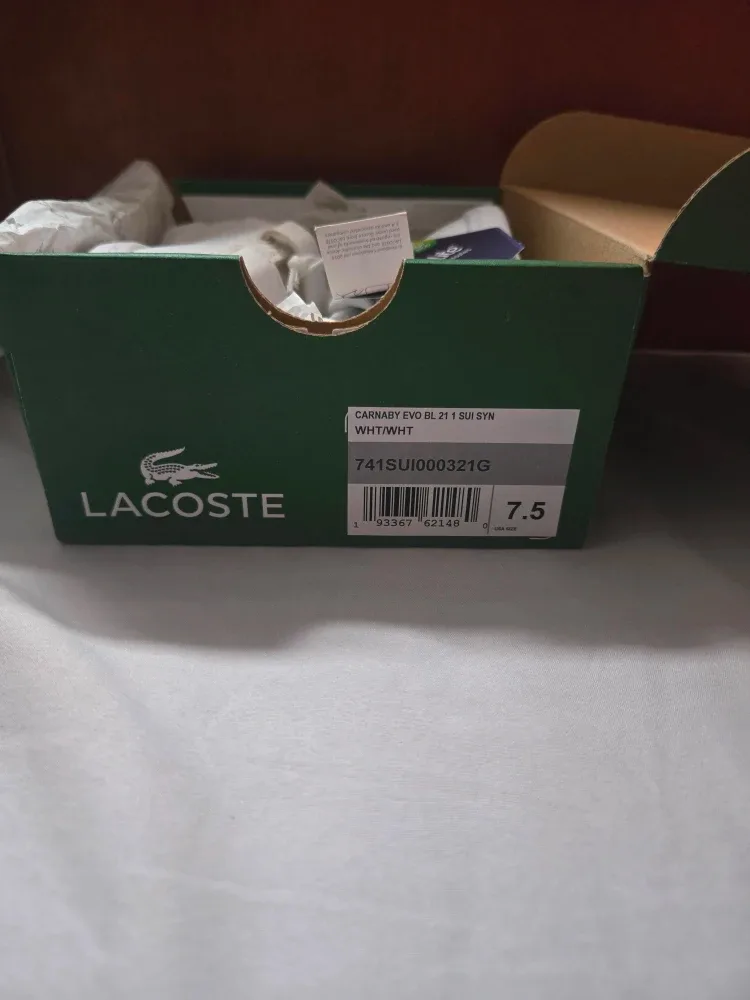 New Kids Lacoste Carnaby EVO White Shoes - Size 7.5 image indicator(2)