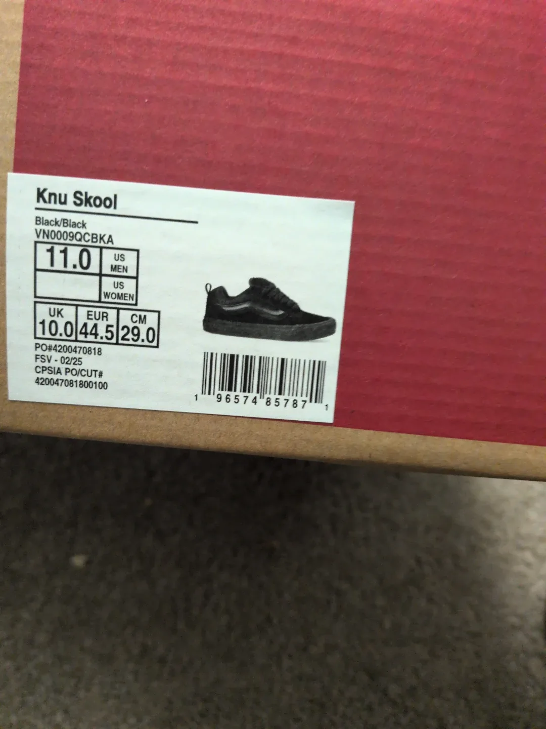 Vans Knu Skool Black - Men's US 11 thumbnail