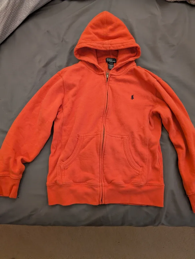 Polo by Ralph Lauren Orange Hoodie - Size M (10-12)