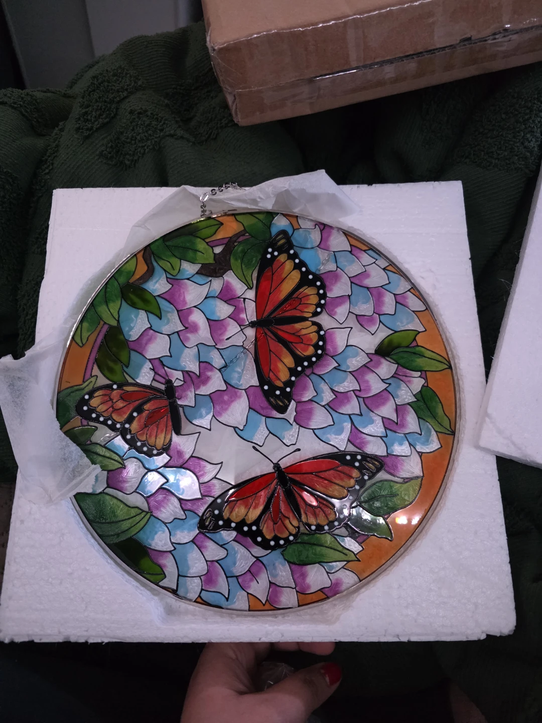 Butterfly Stained Glass Window Hanging