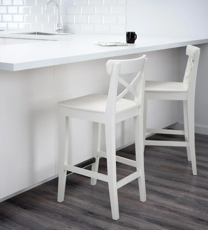 IKEA Ingolf Bar Stool - White - Qty: 2 image indicator(2)