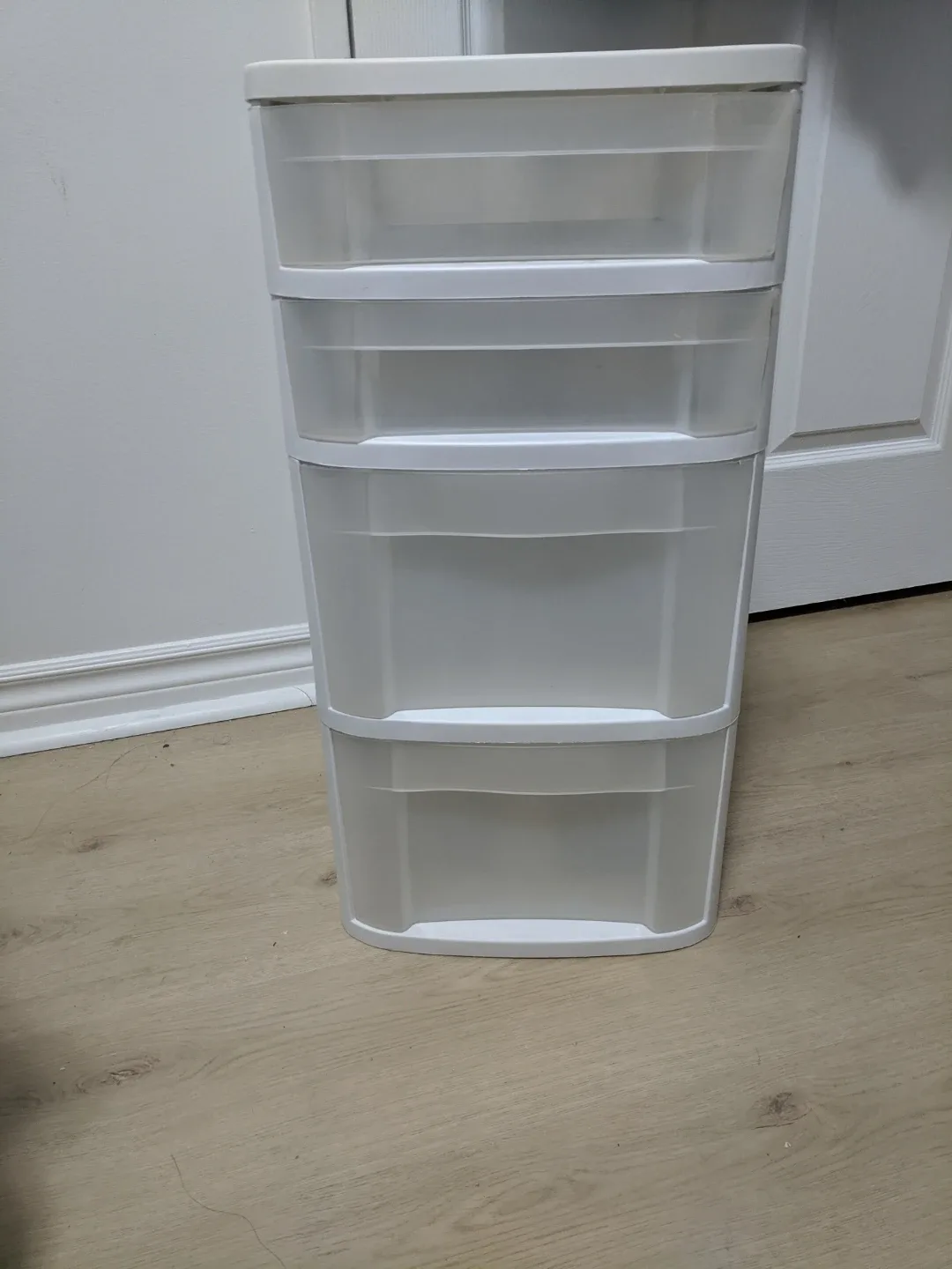 4-Drawer White Storage Tower thumbnail