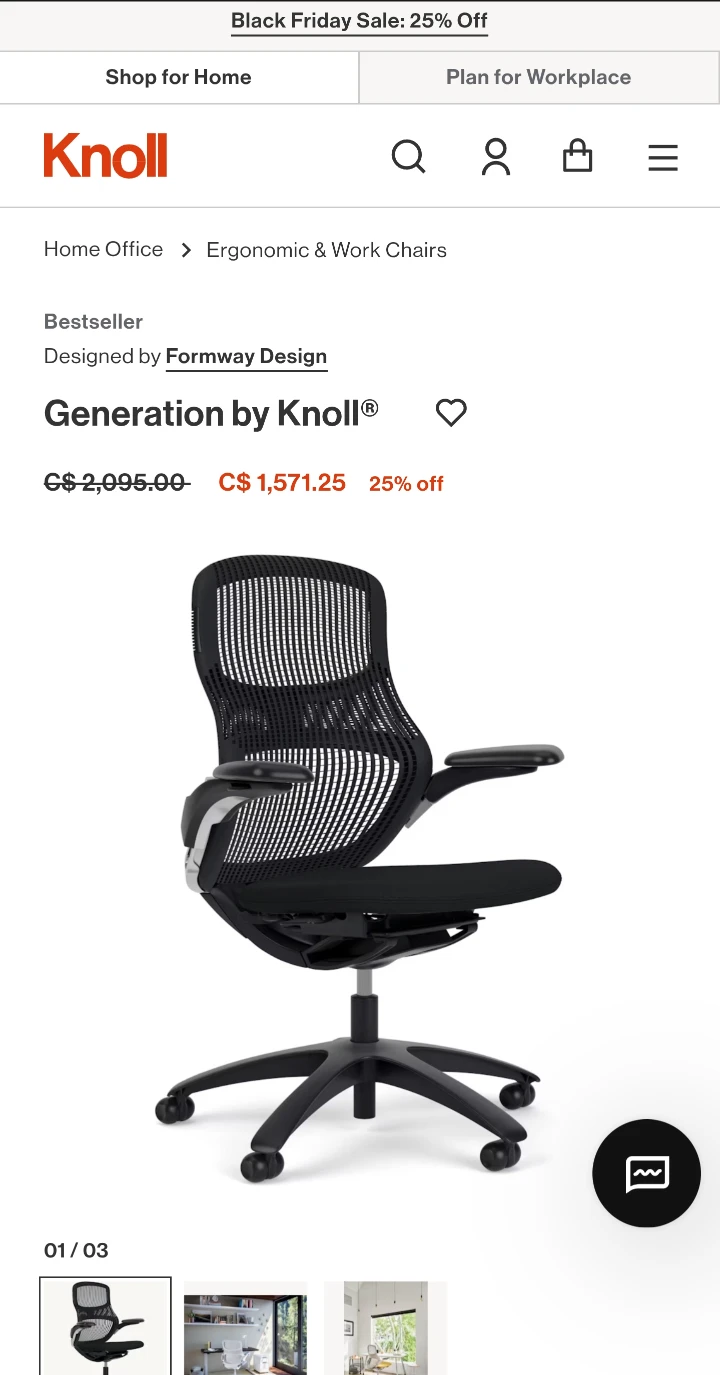 Herman Miller Knoll Generation office chairs