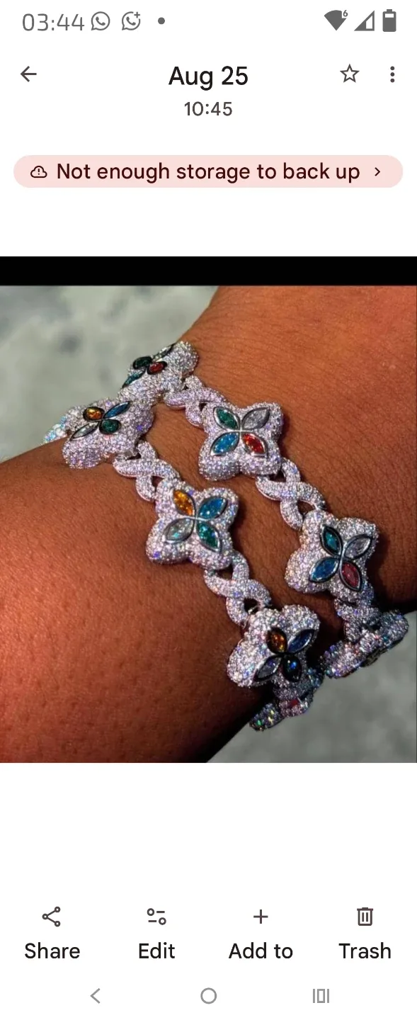 Flower Design Silver Bracelet image indicator(4)