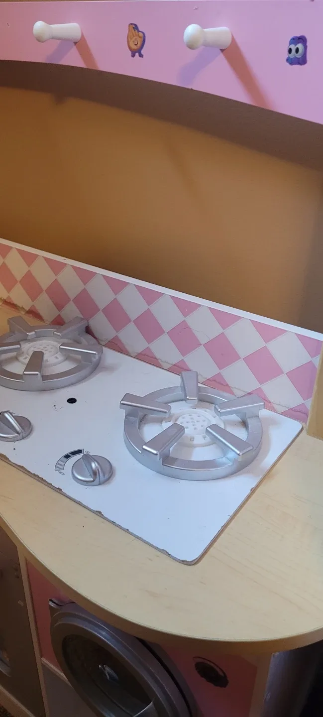 Kids Pink & White Pretend Play Kitchen image indicator(5)