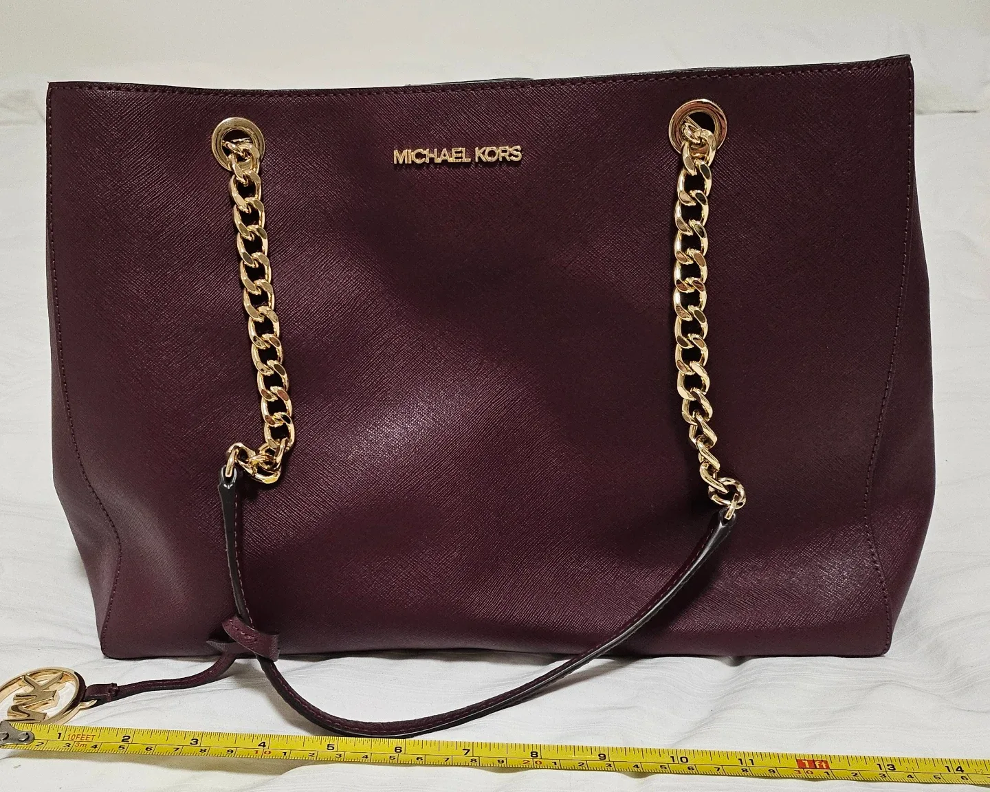 Michael Kors Burgundy Tote Bag image indicator(3)