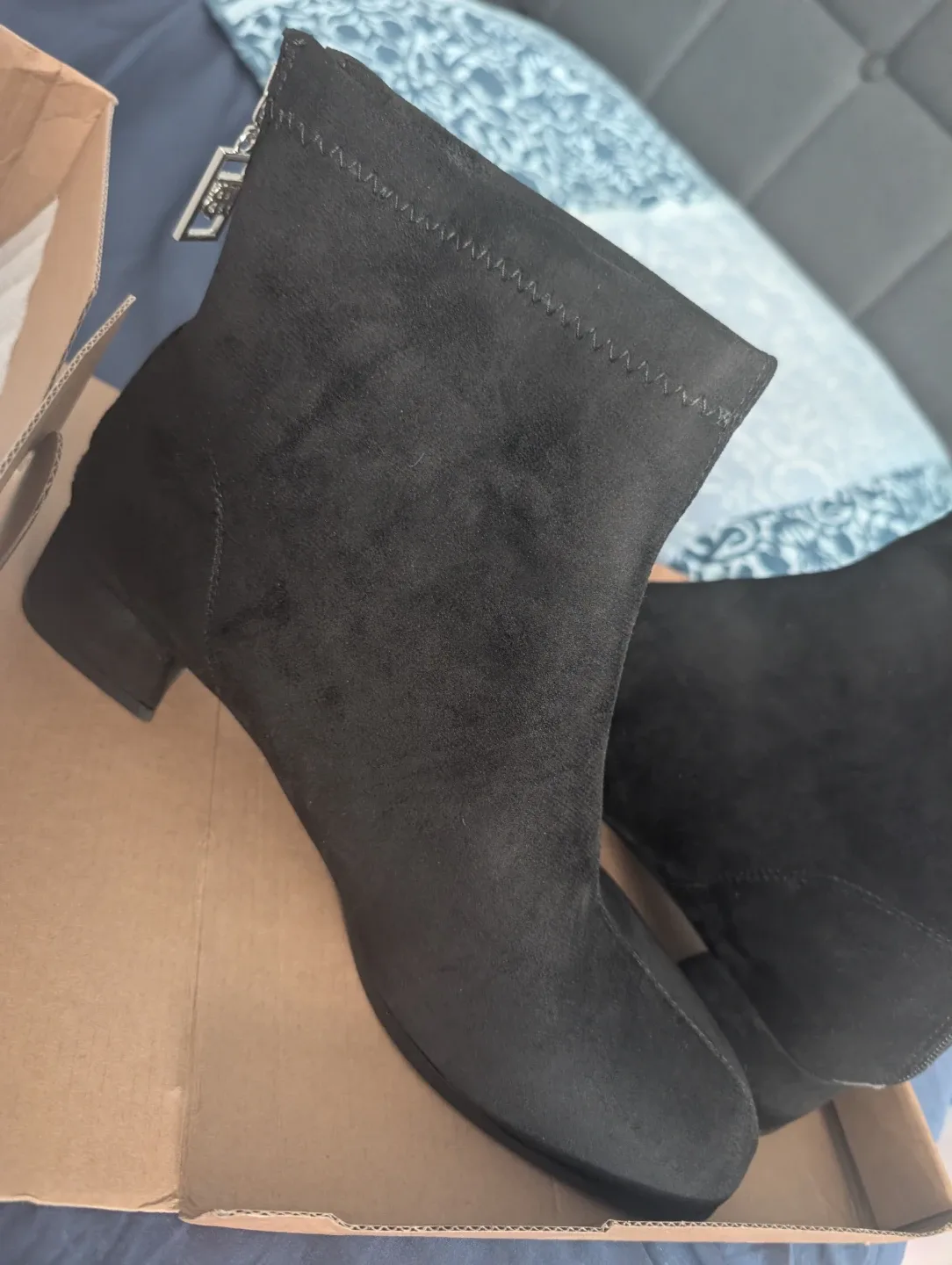 Burberry Black Suede Ankle Boots - Size 11.5 image indicator(2)