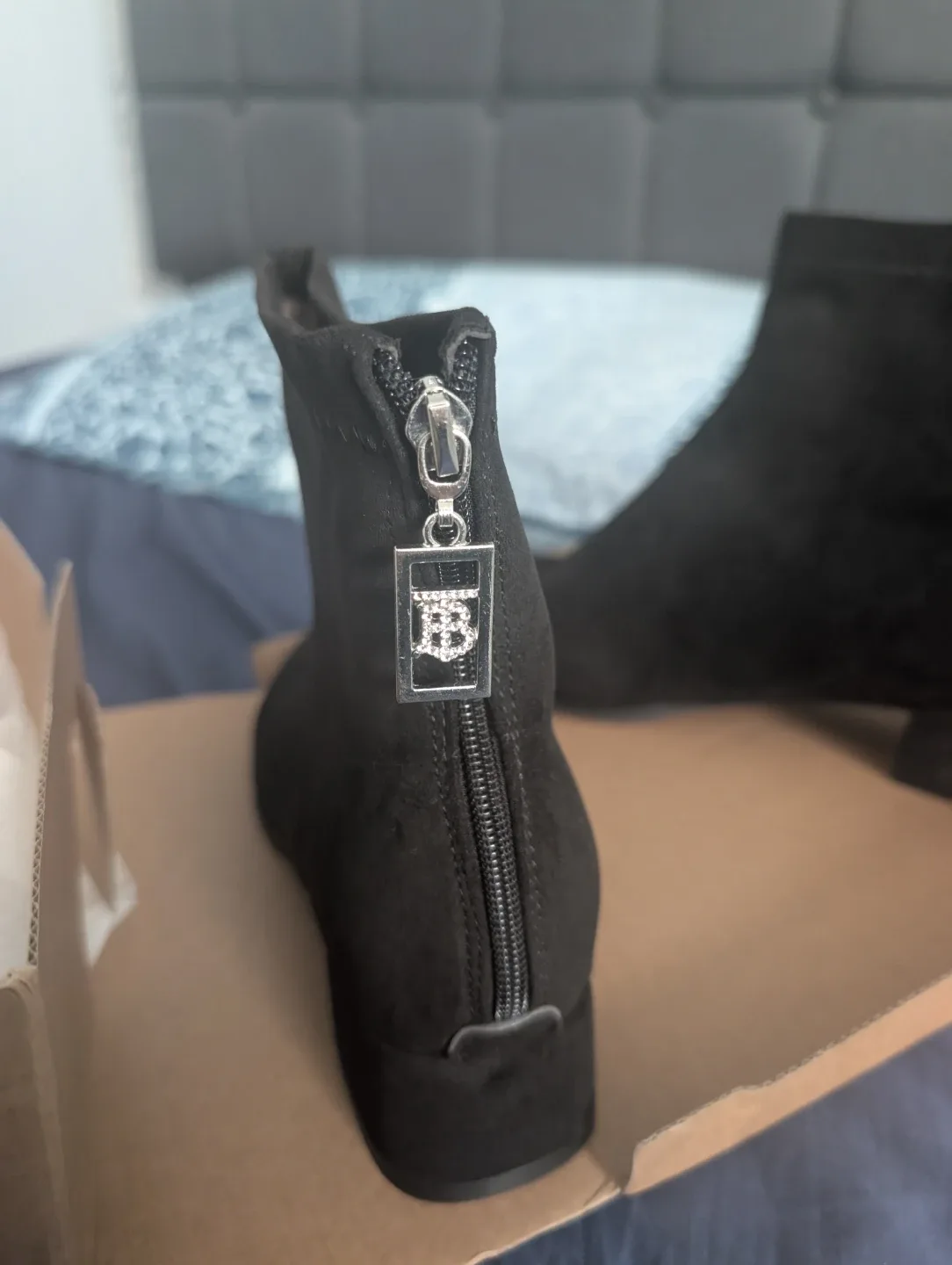 Burberry Black Suede Ankle Boots - Size 11.5 image indicator(3)