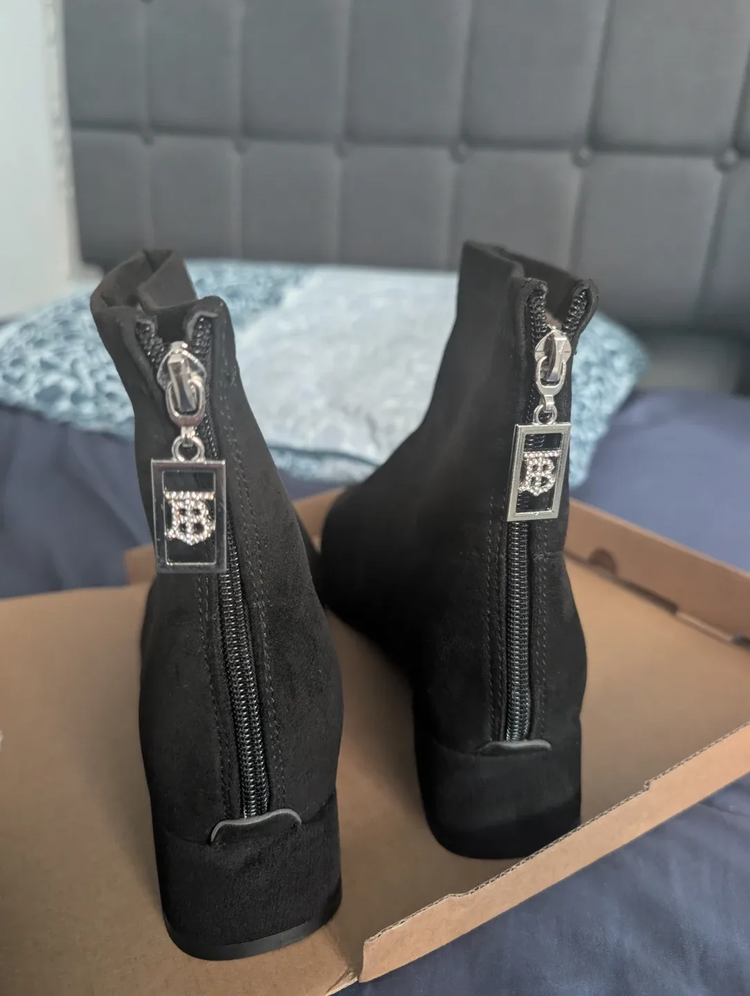 Burberry Black Suede Ankle Boots - Size 11.5 image indicator(4)