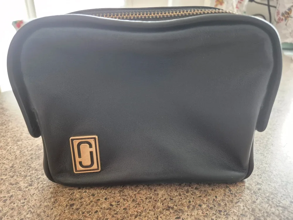 Marc Jacobs Black Leather Cosmetic Pouch