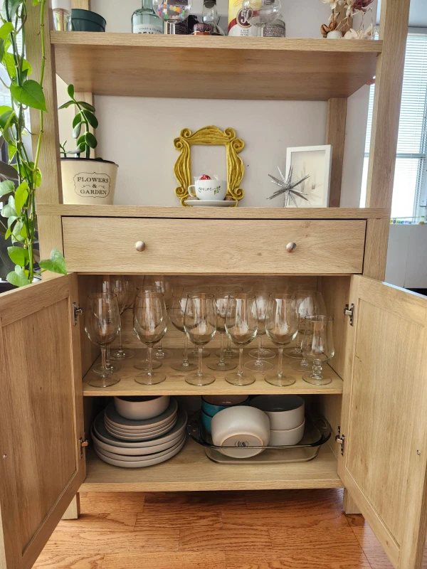 Wooden Display Cabinet with Storage - photo 2