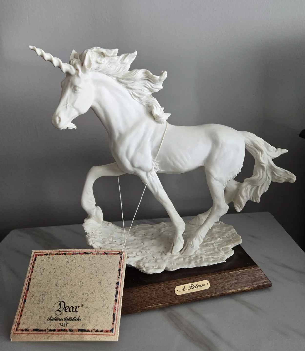 Vintage A Balcari Signed Enchanting Unicorn Sculpture image indicator(10)