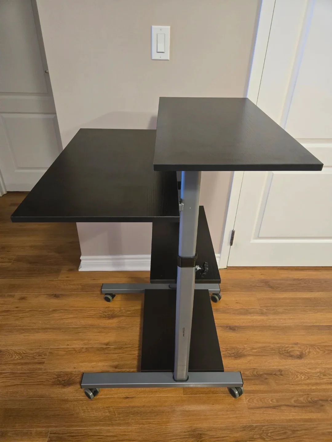 Black Adjustable Height Rolling Desk image indicator(3)