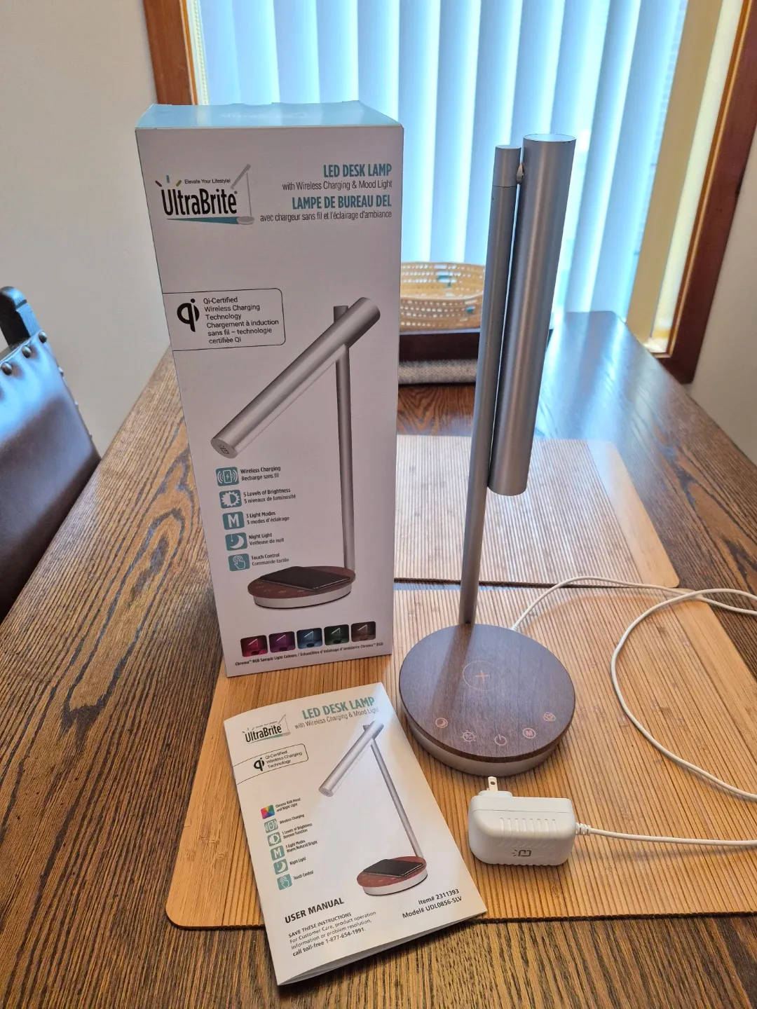 UltraBrite LED Desk Lamp with Wireless Charging & Mood Light image indicator(2)