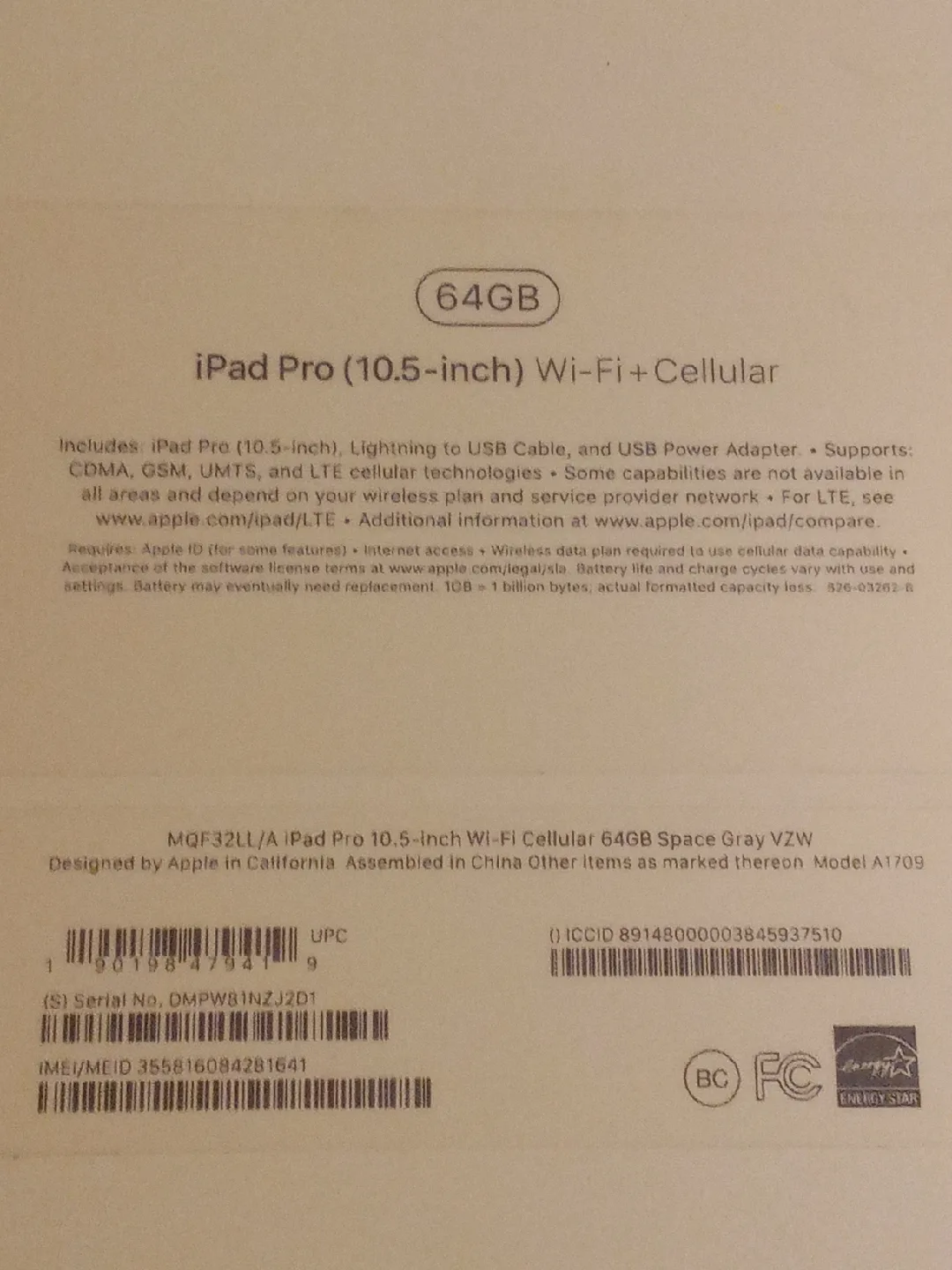 Apple iPad Pro 10.5-inch 64GB - Space Gray(empty box) image indicator(3)