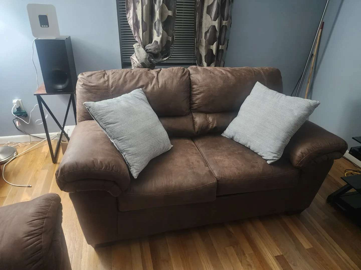 Brown Suede-Like Sofa image indicator(9)