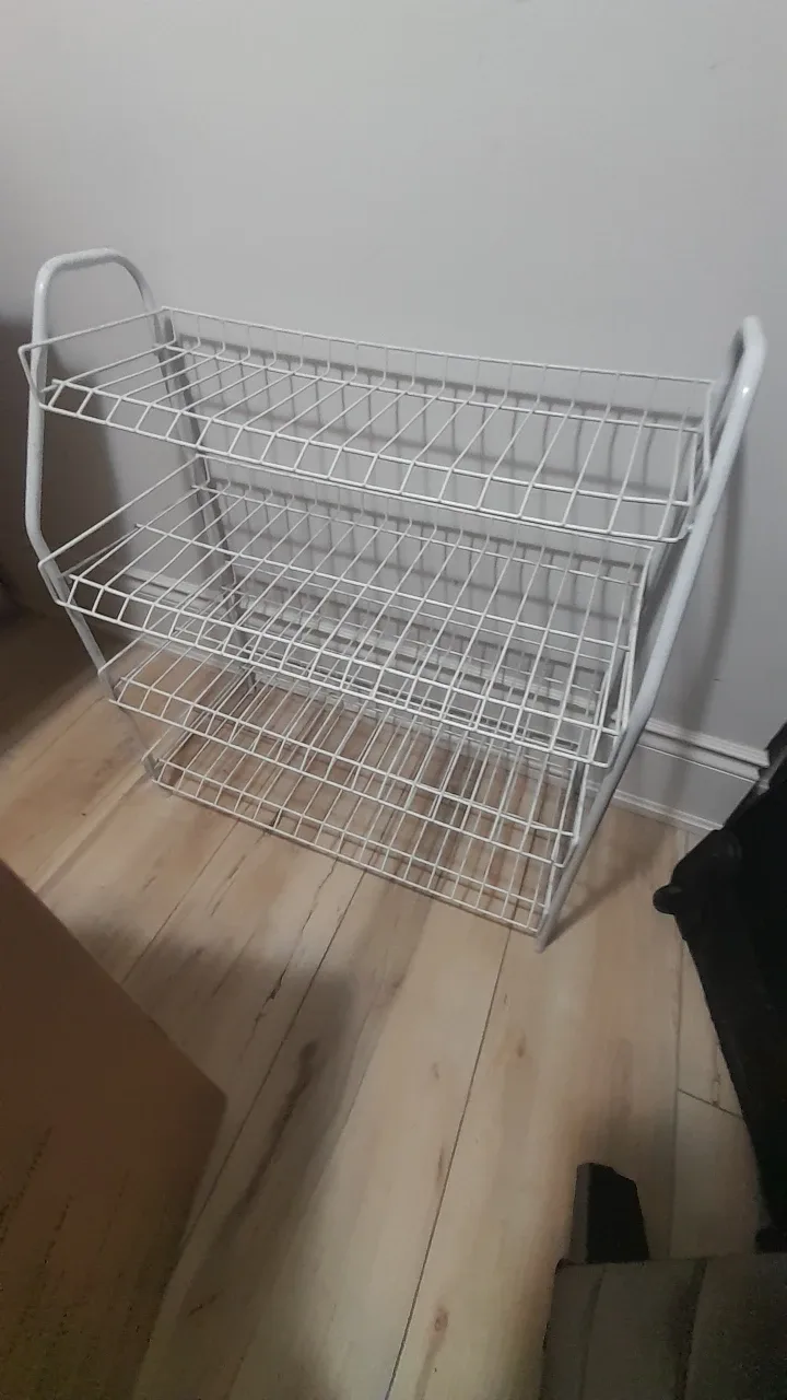 White Wire Shoe Rack
