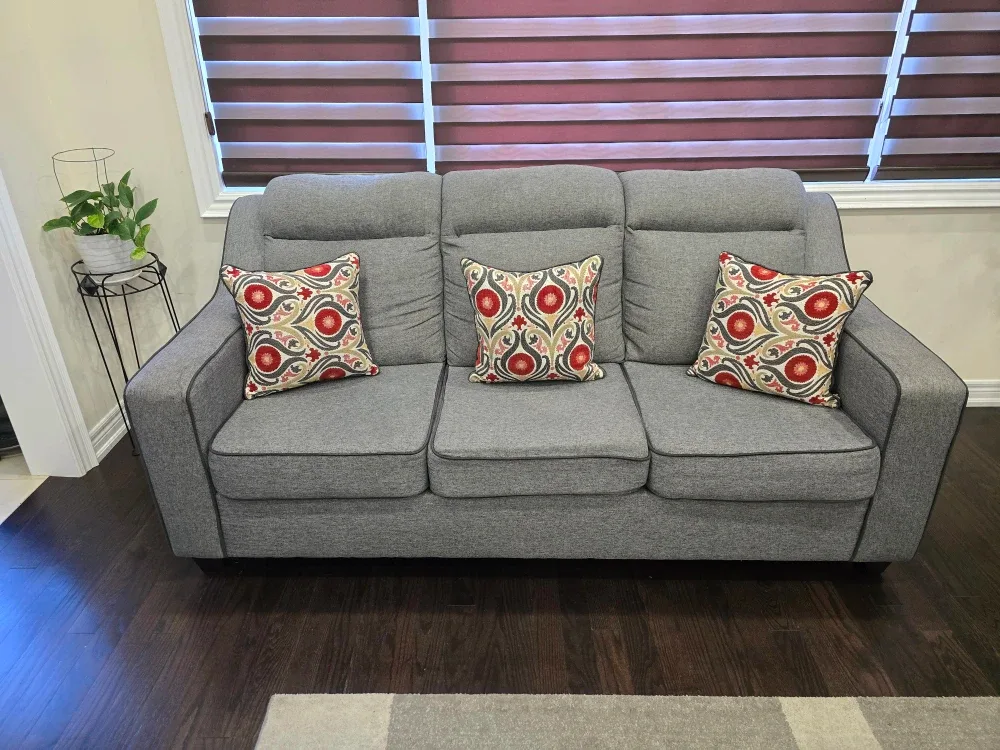Grey Three-Seat Sofa